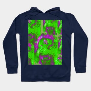 Neon green faces Hoodie